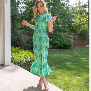 Rhode Green Lulani Dress In Clover Block Size 12